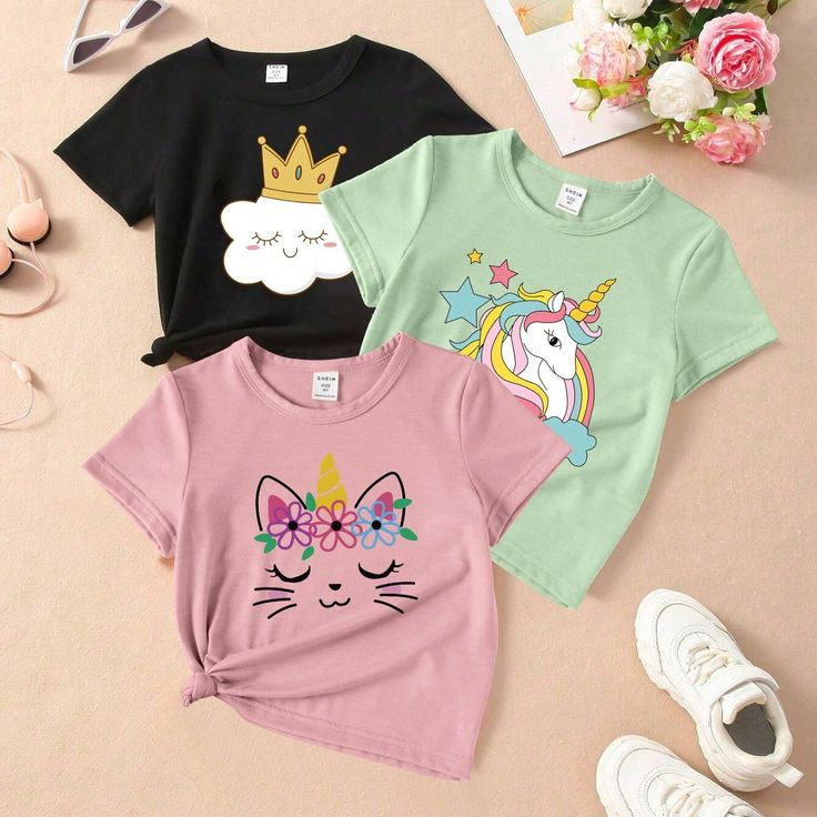 Pack of 3 (Black CLOUD KING, Mint Green UNICORN, Pink CAT UNICRN)