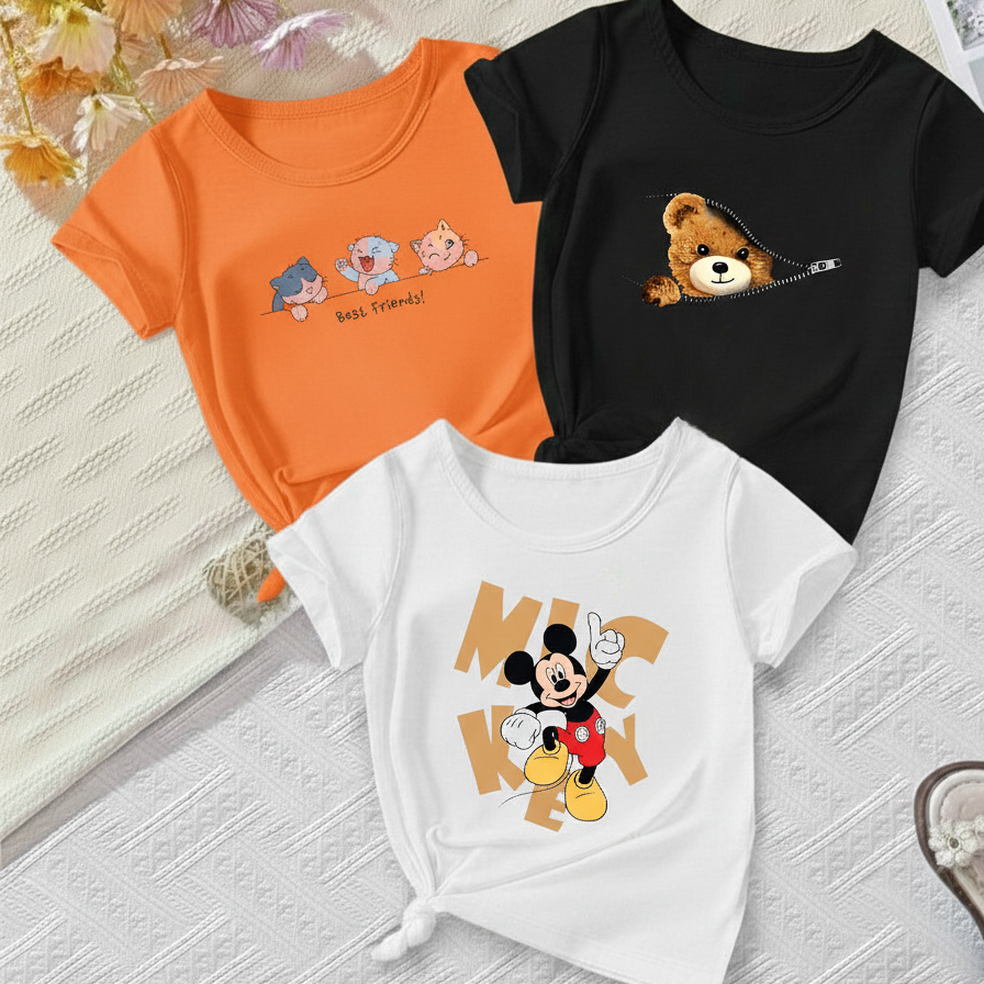 Pack of 3 (orange bf , black bear , white mickey)