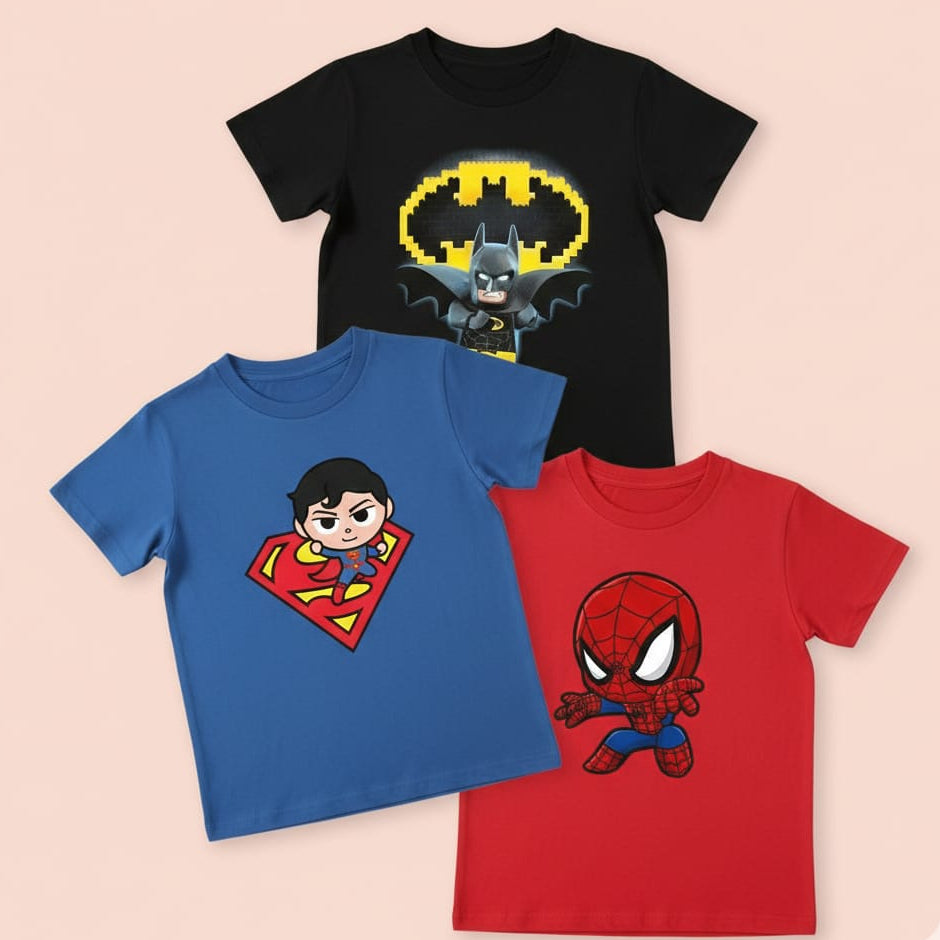 Pack of 3 (Black BTMAN, Red SDRMAN, Blue SUPRMAN)