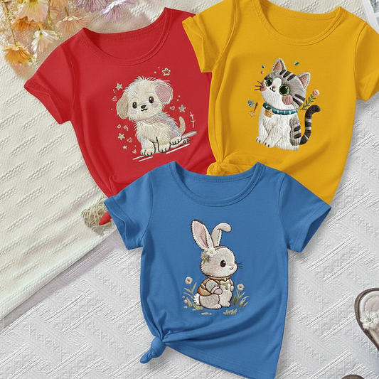 Pack of 3 (Red pupy, yellow CAT, blue rabbit)